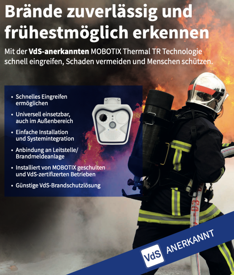 Brandfrühsterkennung durch Mobotix Thermalkameras Mobotix Thermalkameratechnik
